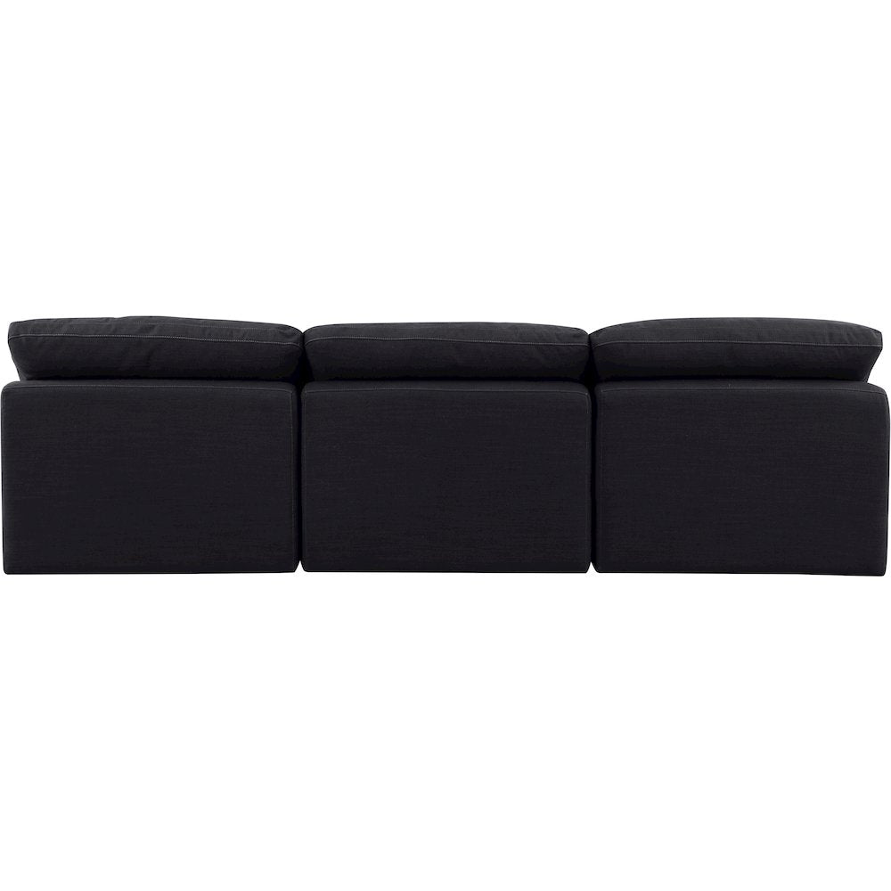 Indulge Black Linen Textured Fabric Modular Sofa