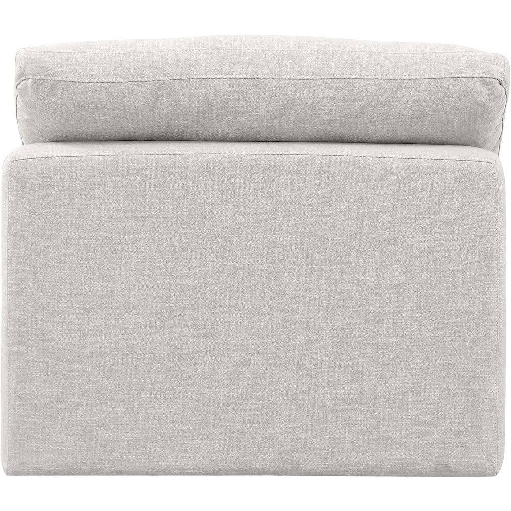 Indulge Cream Linen Textured Fabric Armless Chair