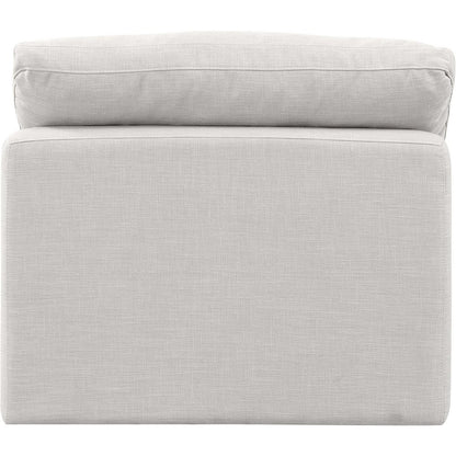 Indulge Cream Linen Textured Fabric Armless Chair