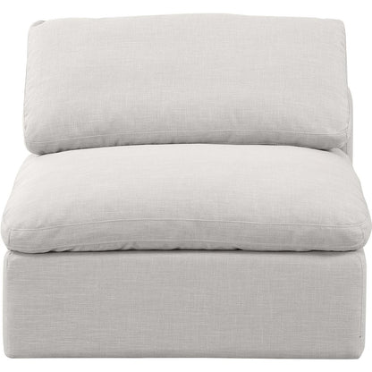 Indulge Cream Linen Textured Fabric Armless Chair