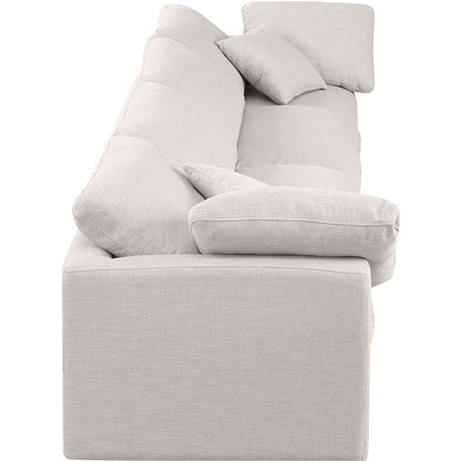 Indulge Cream Linen Textured Fabric Modular Sofa