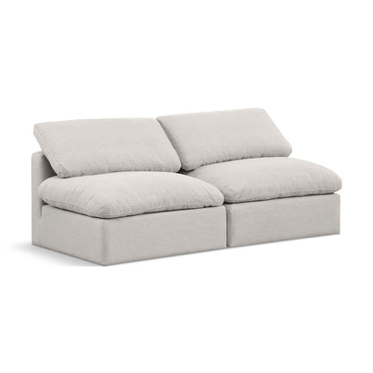 Indulge Cream Linen Textured Fabric Modular Sofa