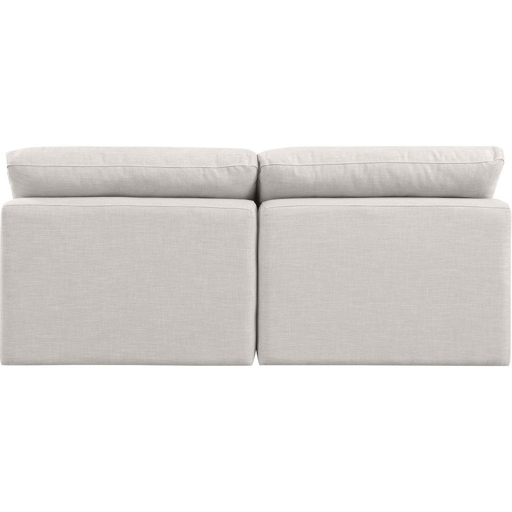 Indulge Cream Linen Textured Fabric Modular Sofa