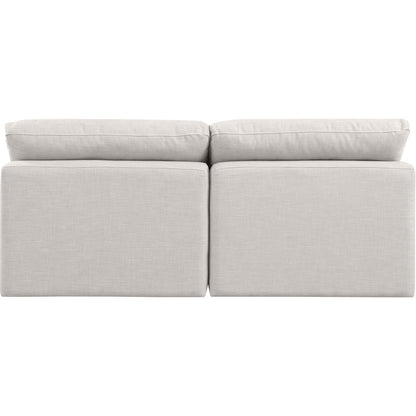 Indulge Cream Linen Textured Fabric Modular Sofa