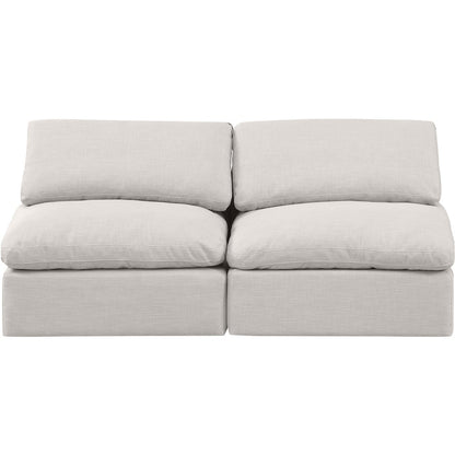 Indulge Cream Linen Textured Fabric Modular Sofa