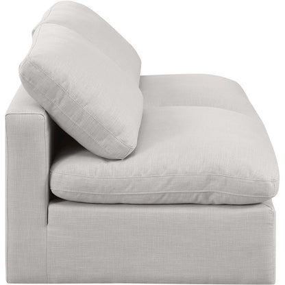 Indulge Cream Linen Textured Fabric Modular Sofa