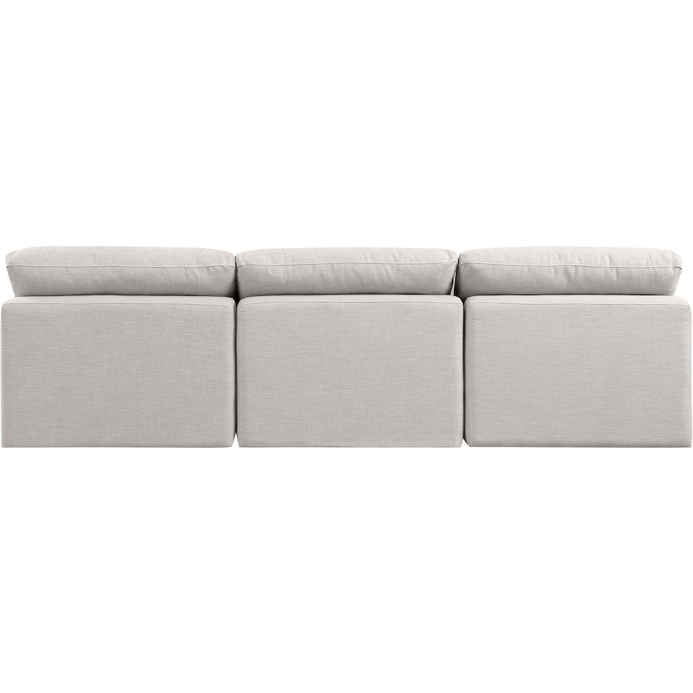 Indulge Cream Linen Textured Fabric Modular Sofa