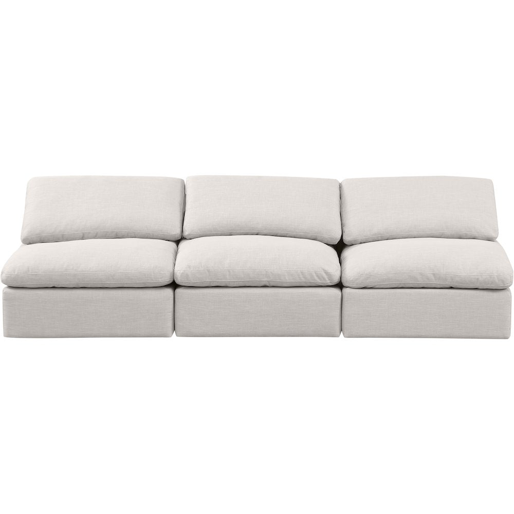 Indulge Cream Linen Textured Fabric Modular Sofa