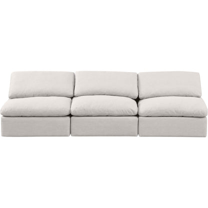 Indulge Cream Linen Textured Fabric Modular Sofa