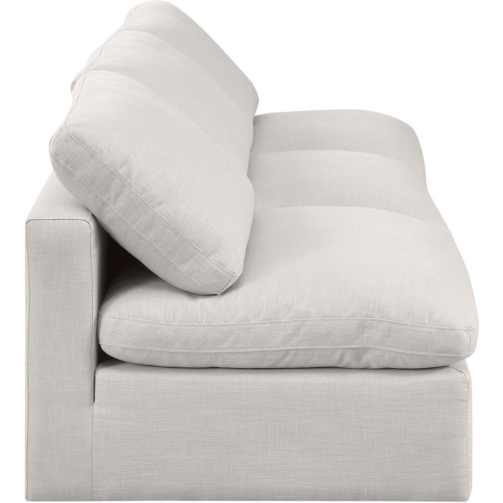 Indulge Cream Linen Textured Fabric Modular Sofa