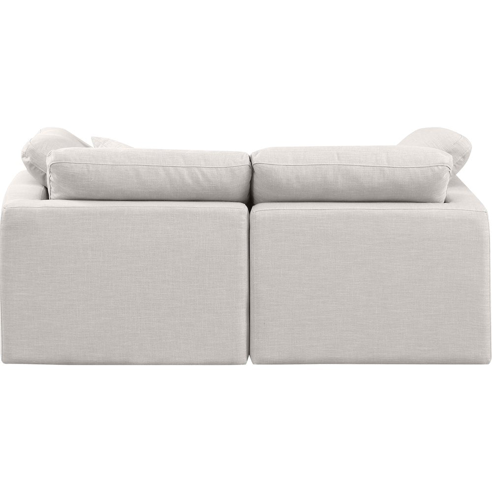 Indulge Cream Linen Textured Fabric Modular Sofa