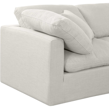 Indulge Cream Linen Textured Fabric Modular Sofa