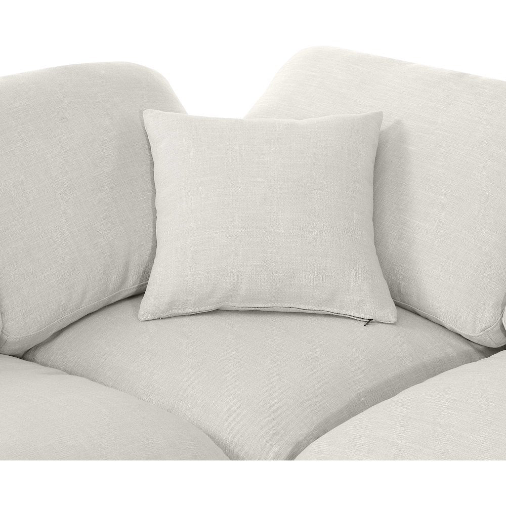 Indulge Cream Linen Textured Fabric Modular Sectional