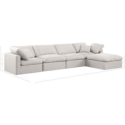 Indulge Cream Linen Textured Fabric Modular Sectional