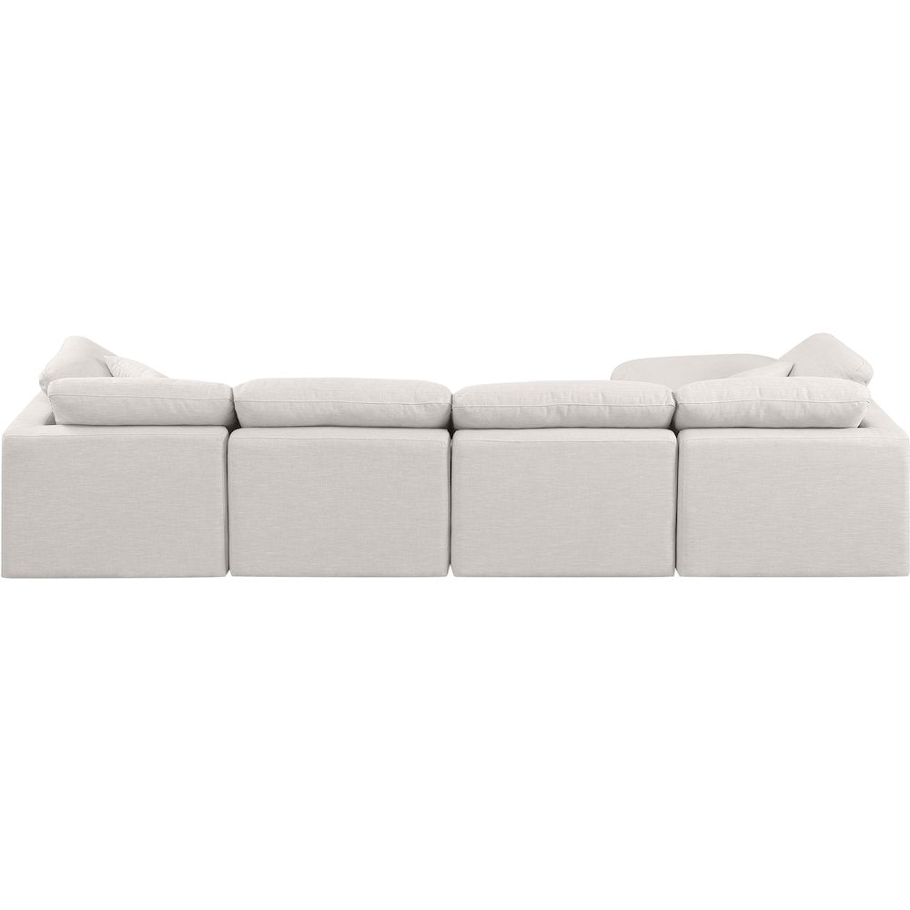 Indulge Cream Linen Textured Fabric Modular Sectional