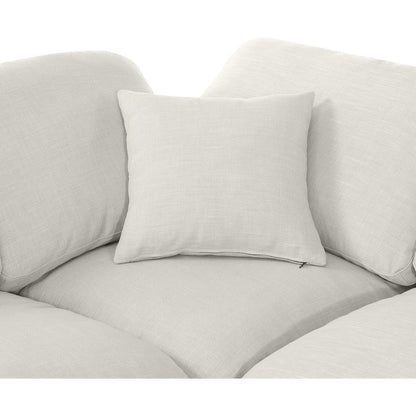 Indulge Cream Linen Textured Fabric Modular Sectional