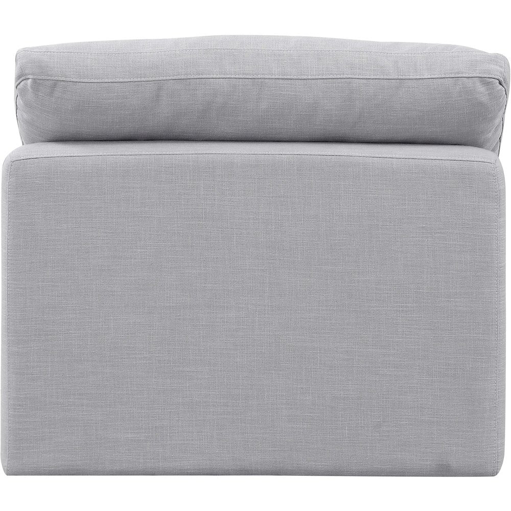 Indulge Grey Linen Textured Fabric Armless Chair