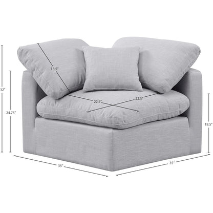 Indulge Grey Linen Textured Fabric Corner Chair