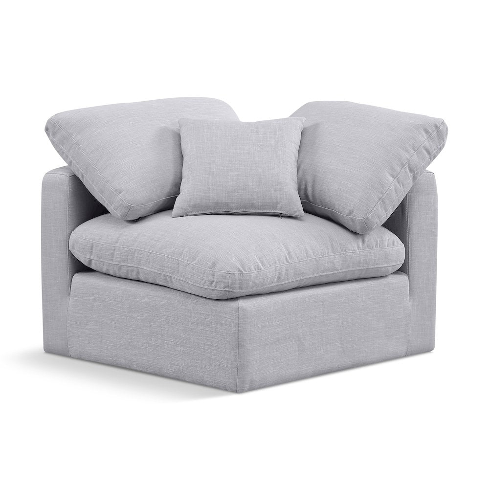 Indulge Grey Linen Textured Fabric Corner Chair
