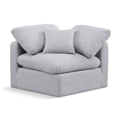 Indulge Grey Linen Textured Fabric Corner Chair