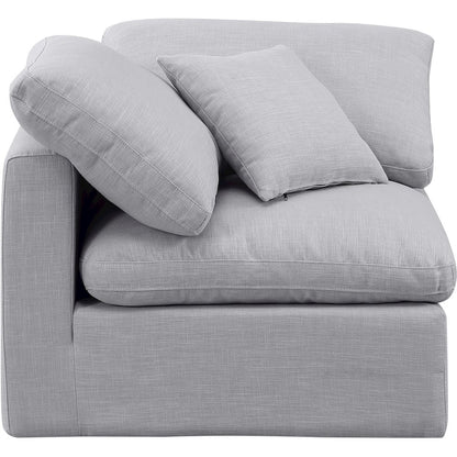 Indulge Grey Linen Textured Fabric Corner Chair