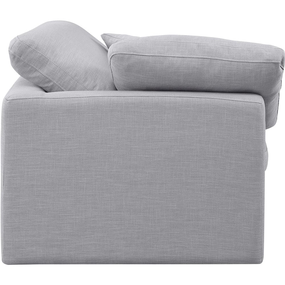 Indulge Grey Linen Textured Fabric Corner Chair