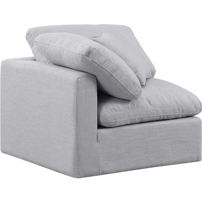 Indulge Grey Linen Textured Fabric Corner Chair