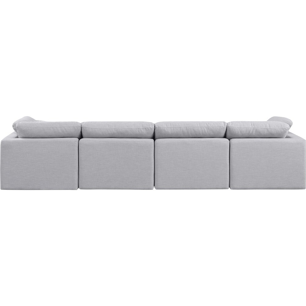 Indulge Grey Linen Textured Fabric Modular Sofa