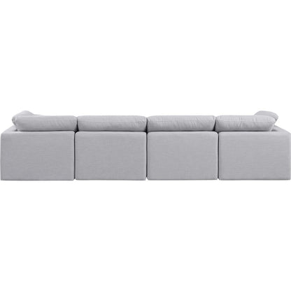 Indulge Grey Linen Textured Fabric Modular Sofa