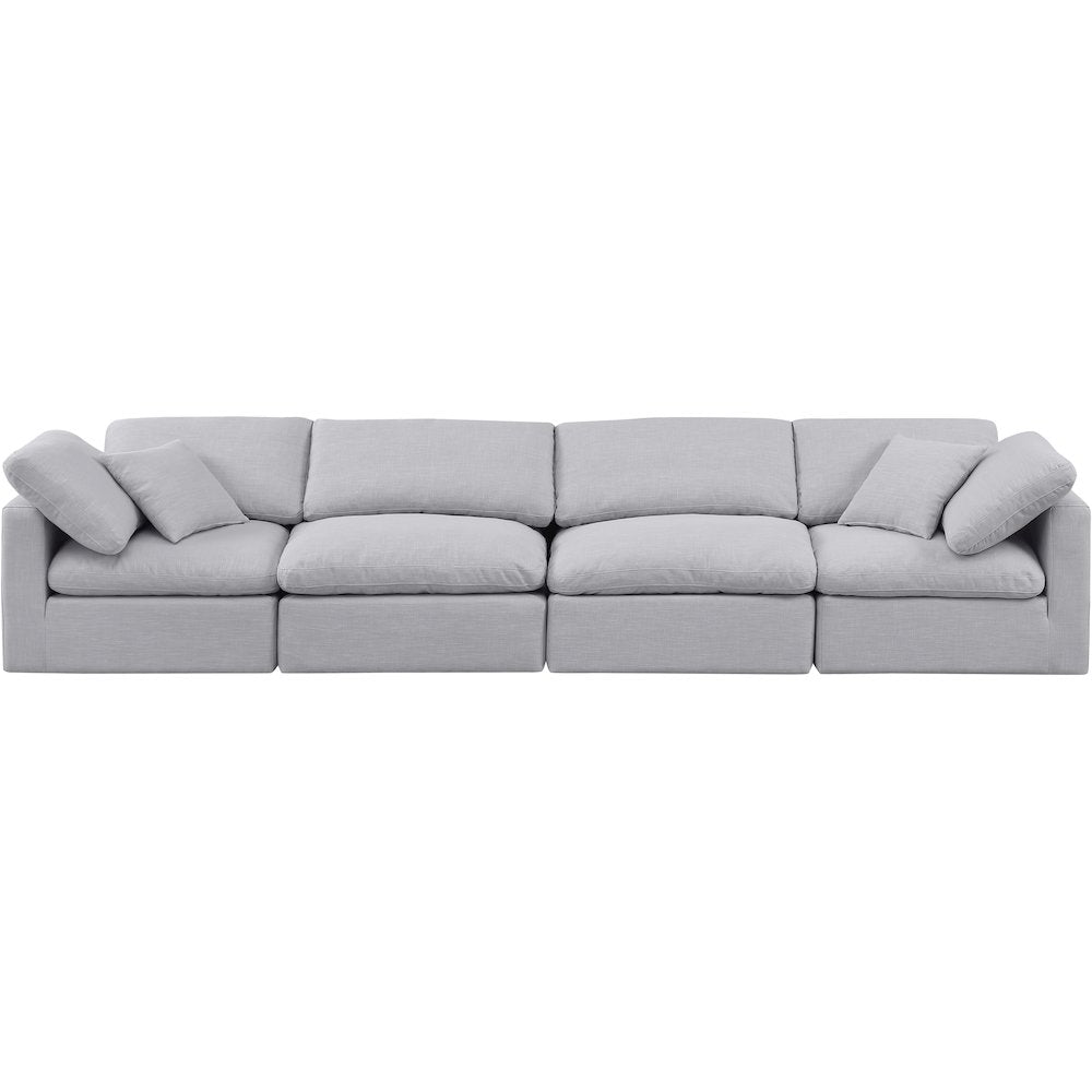Indulge Grey Linen Textured Fabric Modular Sofa