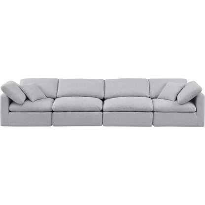 Indulge Grey Linen Textured Fabric Modular Sofa