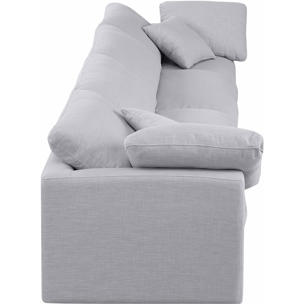 Indulge Grey Linen Textured Fabric Modular Sofa