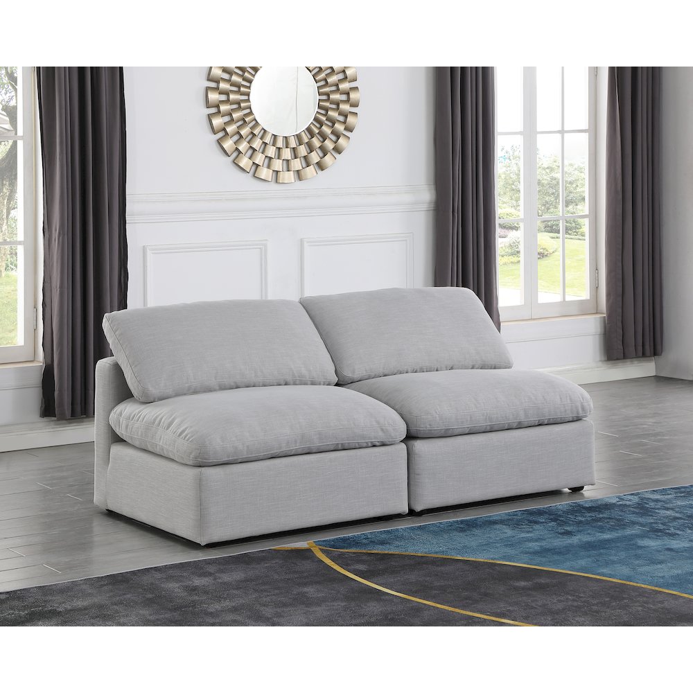 Indulge Grey Linen Textured Fabric Modular Sofa