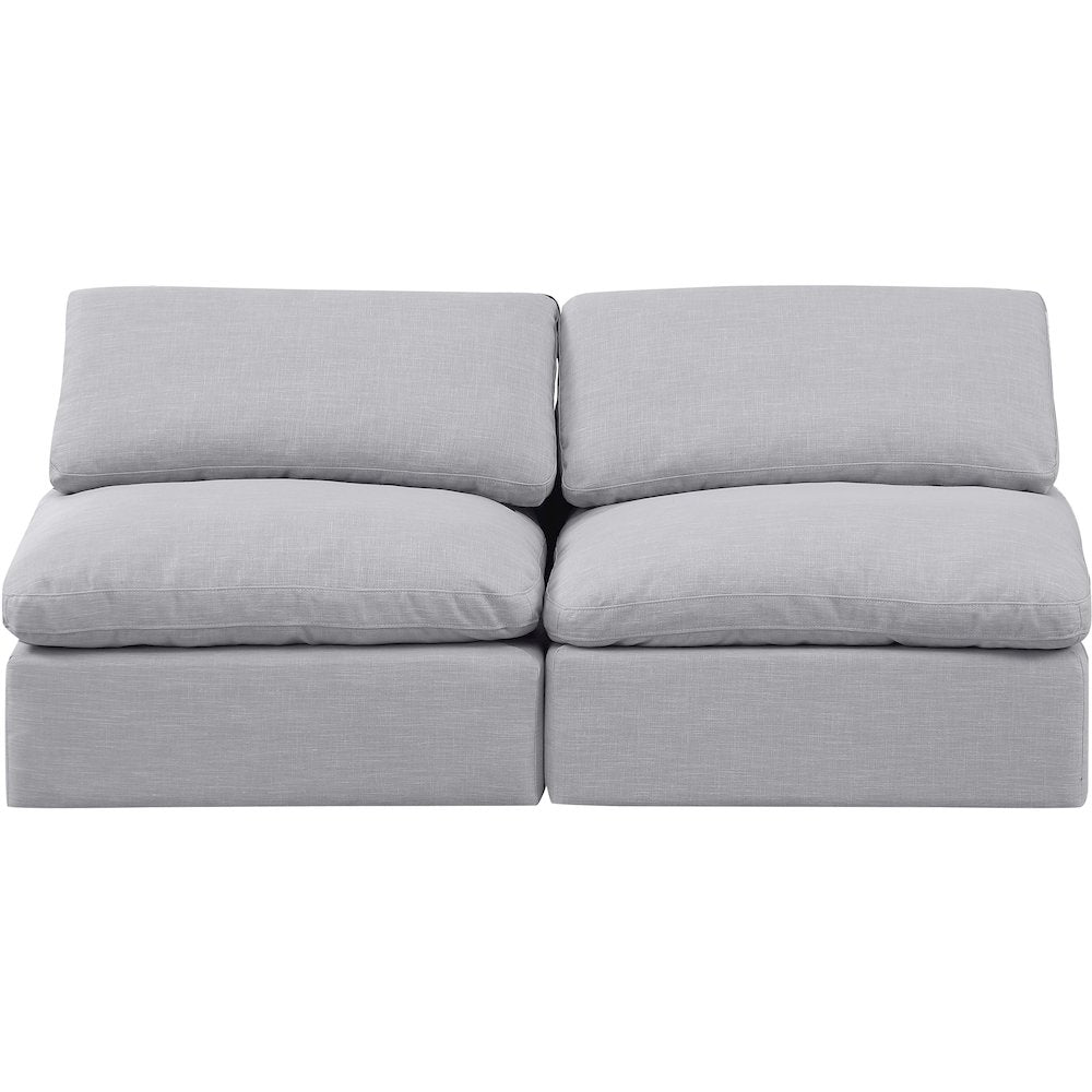 Indulge Grey Linen Textured Fabric Modular Sofa