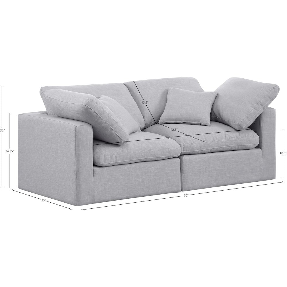 Indulge Grey Linen Textured Fabric Modular Sofa
