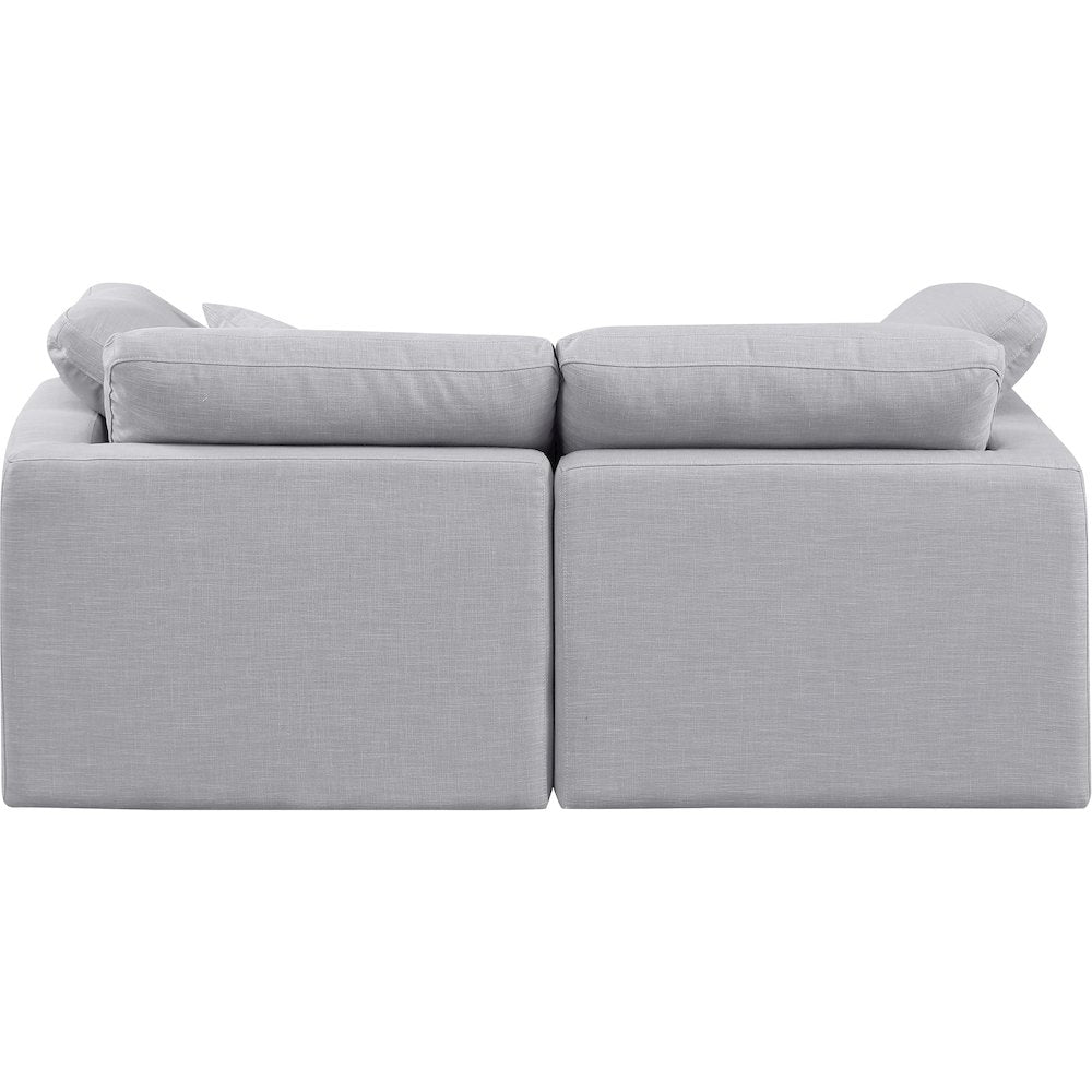 Indulge Grey Linen Textured Fabric Modular Sofa