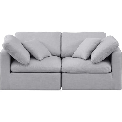 Indulge Grey Linen Textured Fabric Modular Sofa