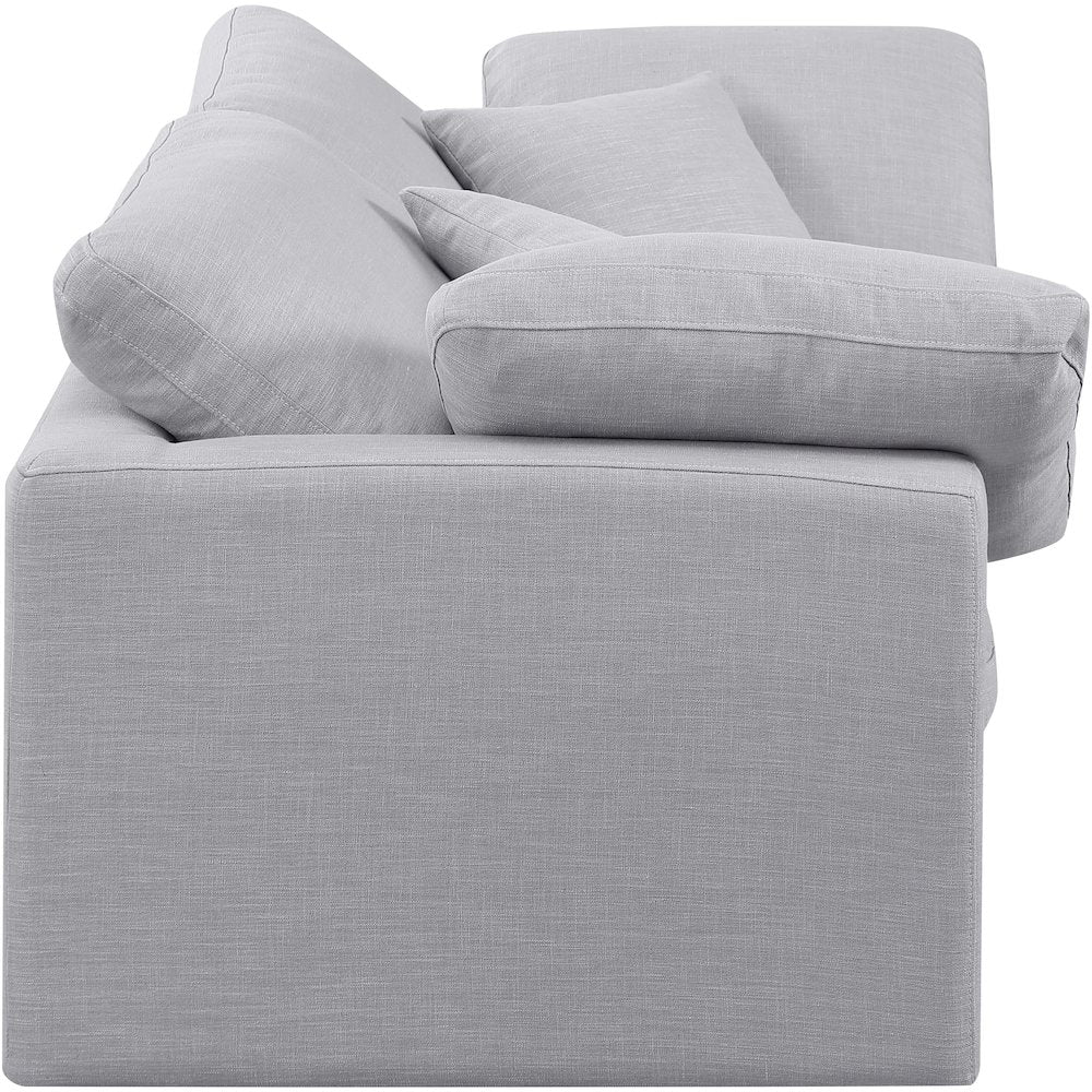 Indulge Grey Linen Textured Fabric Modular Sofa