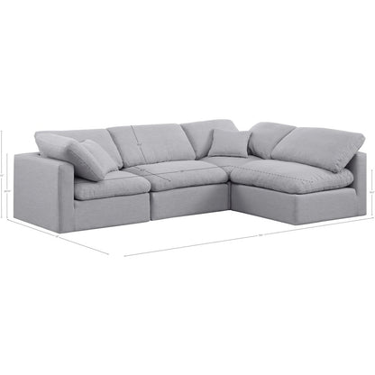 Indulge Grey Linen Textured Fabric Modular Sectional