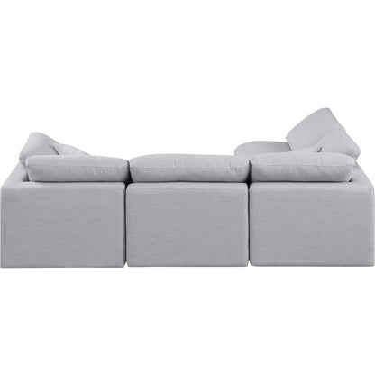 Indulge Grey Linen Textured Fabric Modular Sectional