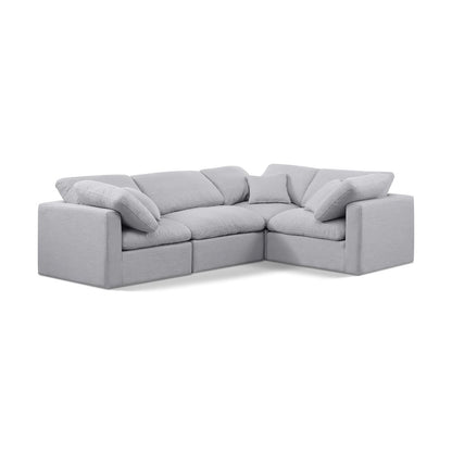 Indulge Grey Linen Textured Fabric Modular Sectional