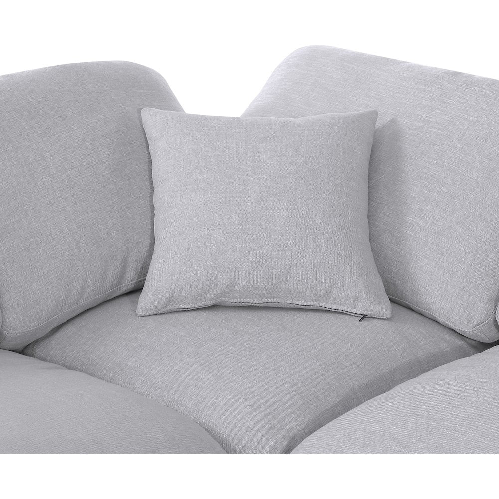 Indulge Grey Linen Textured Fabric Modular Sectional