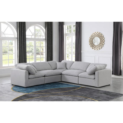 Indulge Grey Linen Textured Fabric Modular Sectional