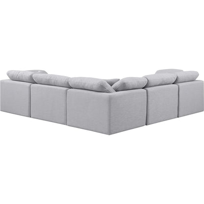 Indulge Grey Linen Textured Fabric Modular Sectional