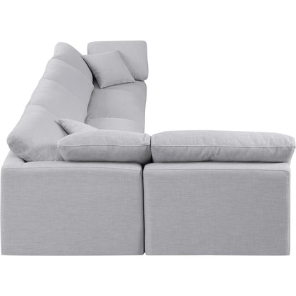 Indulge Grey Linen Textured Fabric Modular Sectional