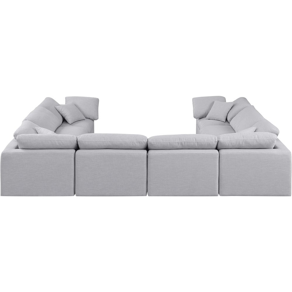 Indulge Grey Linen Textured Fabric Modular Sectional
