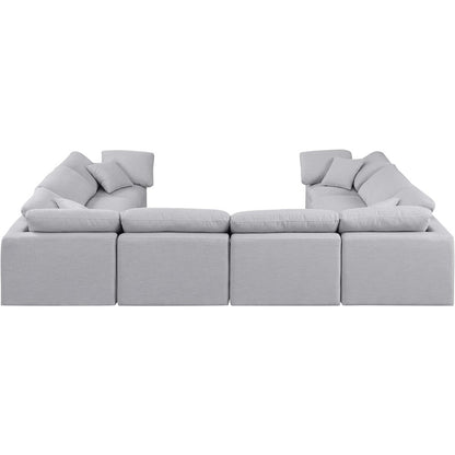Indulge Grey Linen Textured Fabric Modular Sectional