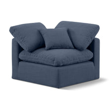 Indulge Navy Linen Textured Fabric Corner Chair