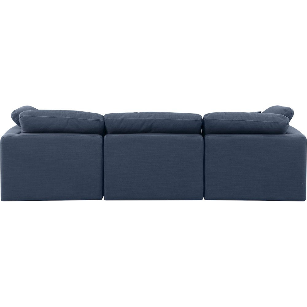 Indulge Navy Linen Textured Fabric Modular Sofa