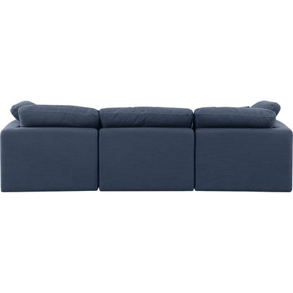 Indulge Navy Linen Textured Fabric Modular Sofa